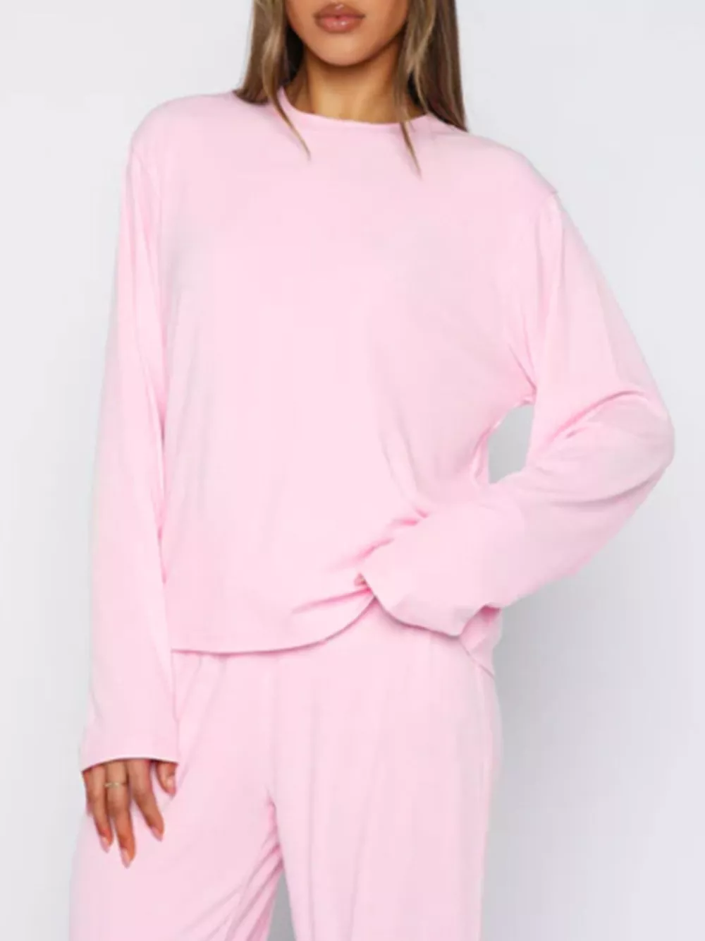 Relaxed Fit Long Sleeve Top and Pants Set, image 12