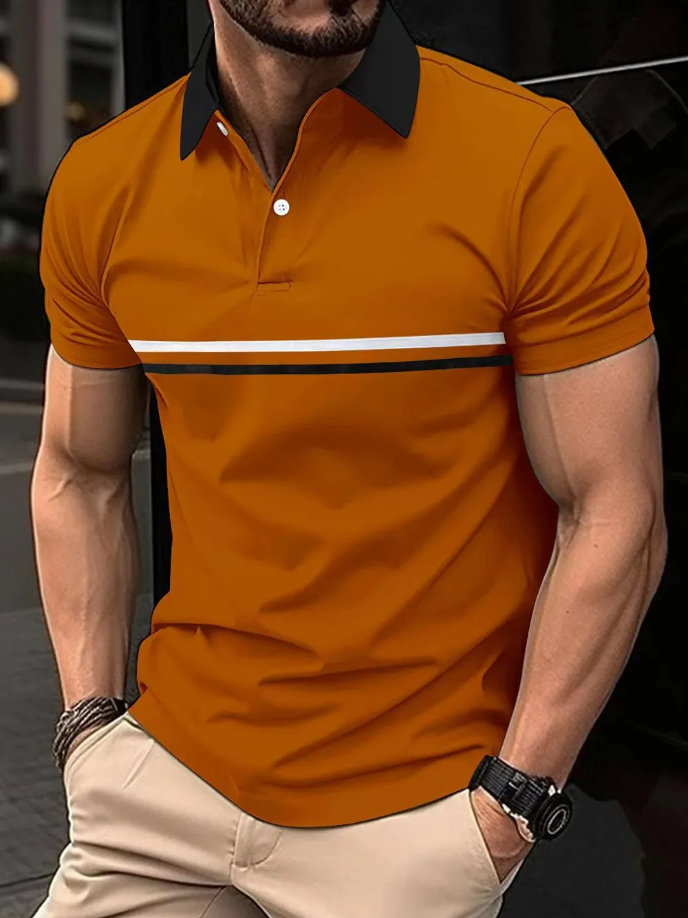 Men's Full Size Collared Neck Short Sleeve Polo Plus Size, image 4