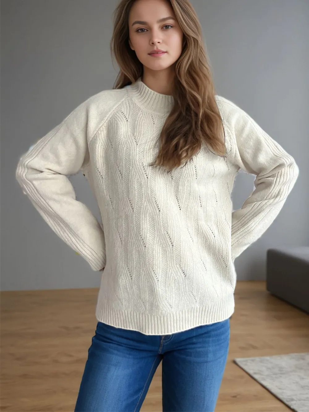 Mock Neck Long Sleeve Sweater, image 8