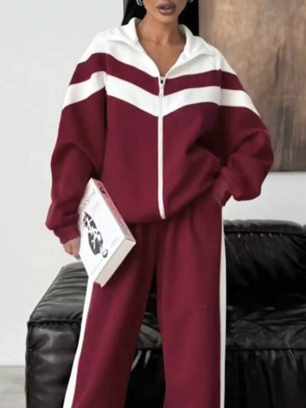 Color Block Zip-Up Outerwear and Pants Set, image 11