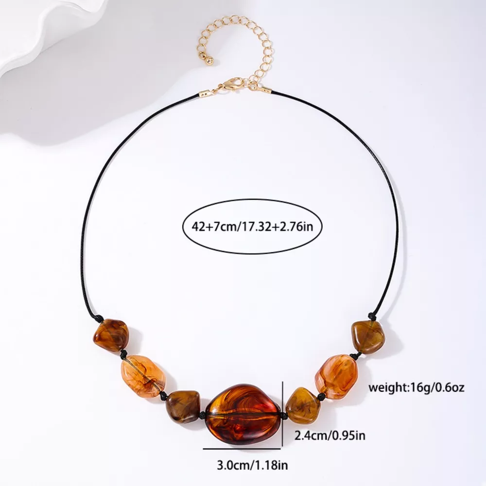 Acrylic Beaded Statement Necklace, image 6