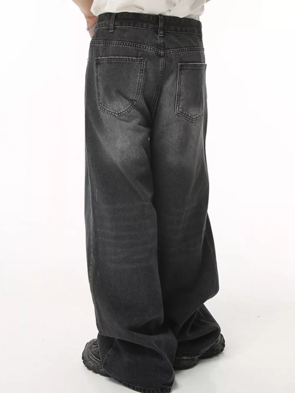 Men's Full Size Vintage Wash Wide Leg Jeans Plus Size, image 14