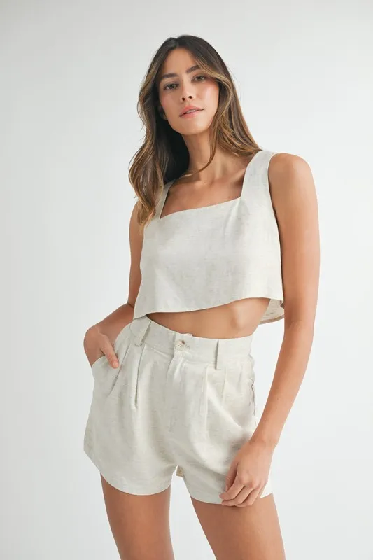 Sleeveless Crop Top and Shorts Set, image 3