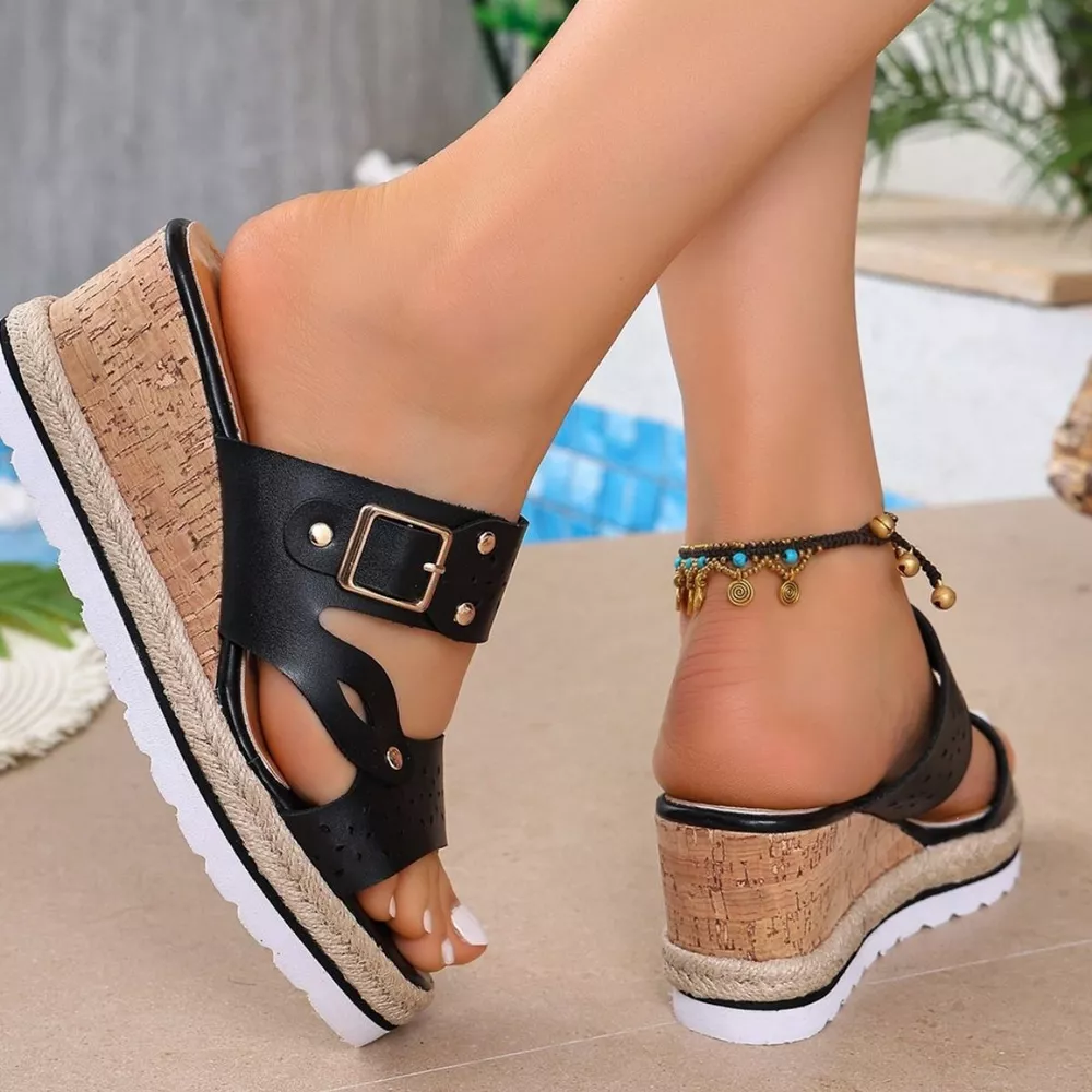 Open Toe Wedge Sandals, image 2