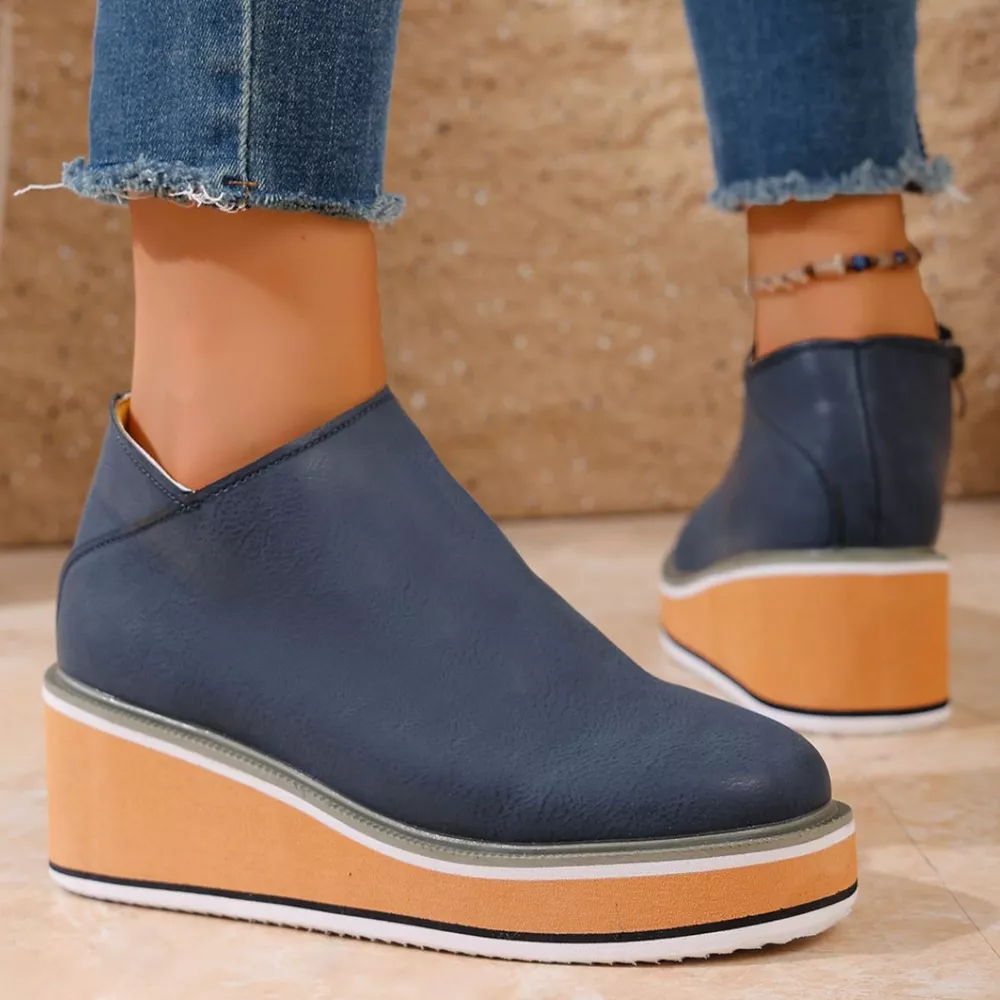 Round Toe Wedge Ankle Boots, image 12