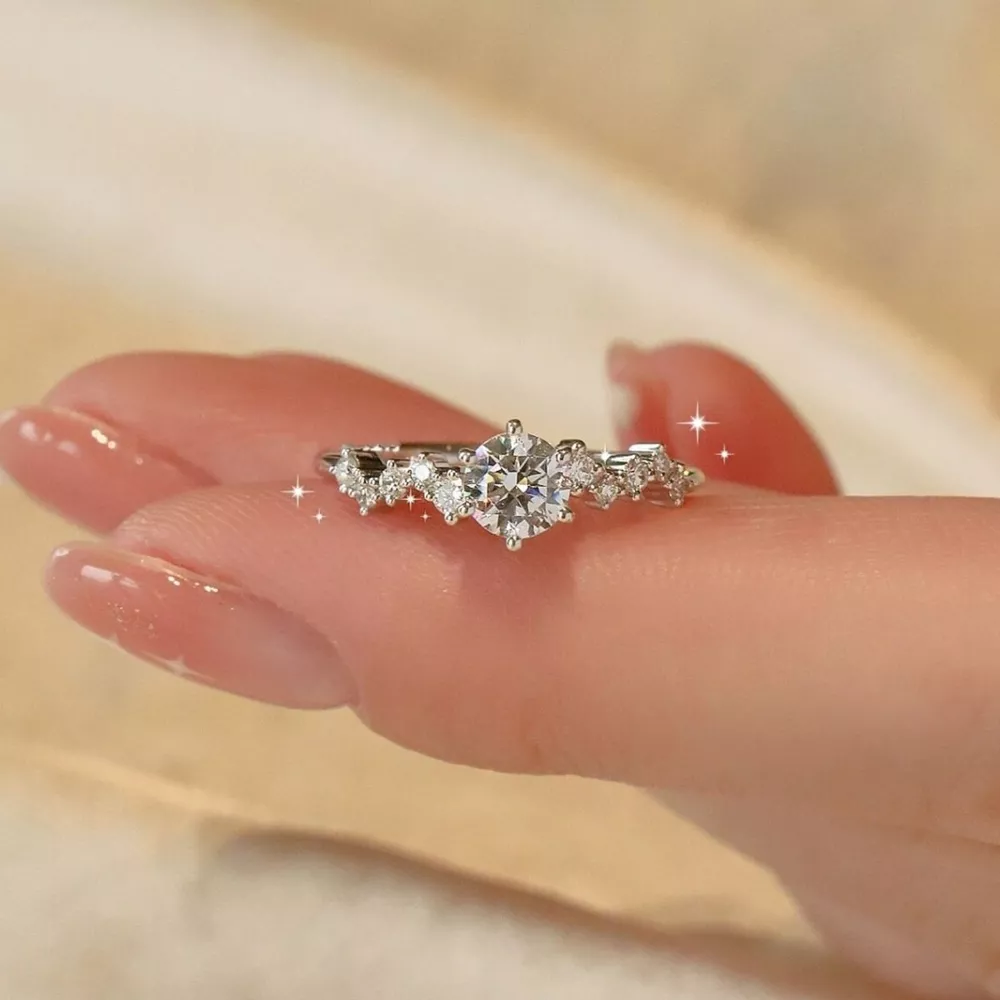 1 Carat 925 Sterling Silver Moissanite Ring, image 2