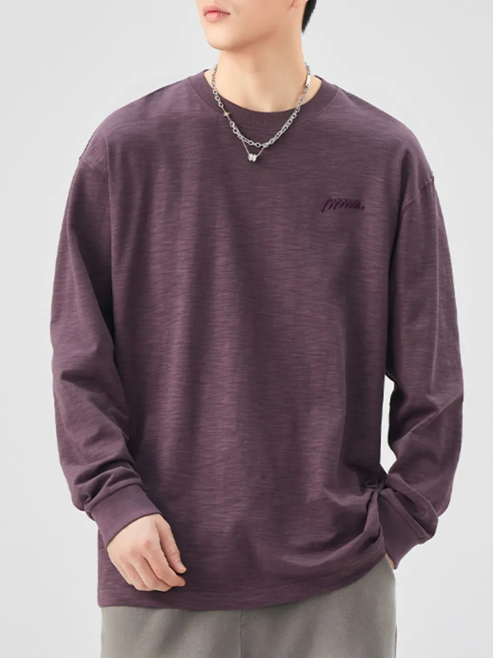 Men's Plus Size Basic Style Oversized Sweatshirt with Embroidered Logo, image 12
