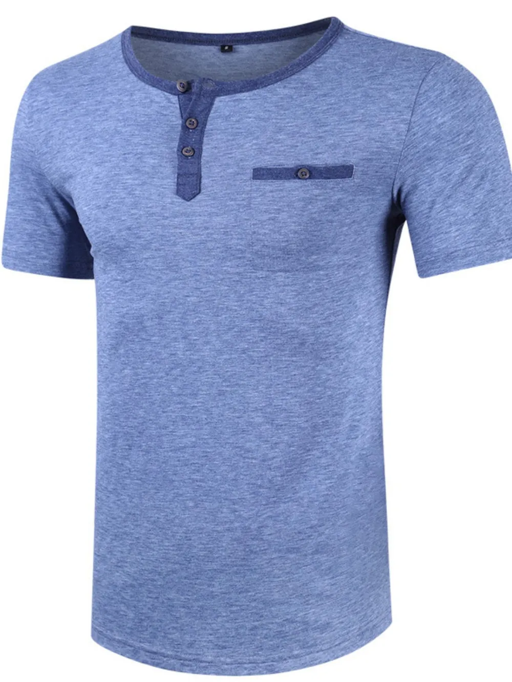 Men's Casual Henley Pocket T-Shirt, image 8