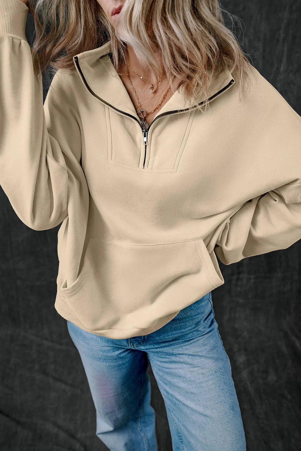 Half Zip Long Sleeve Sweatshirt, image 7