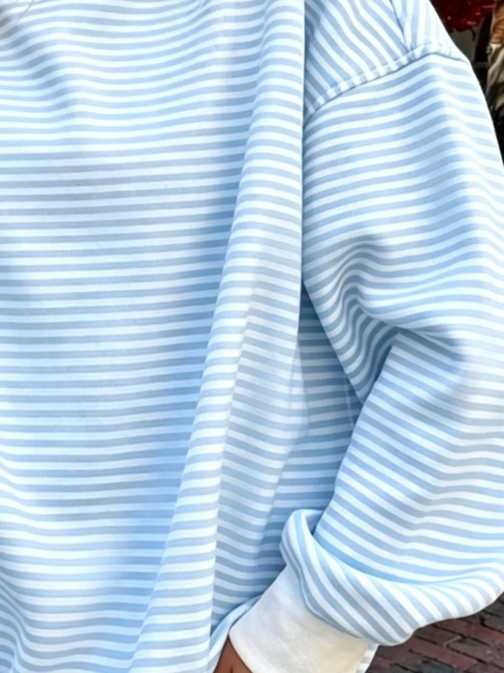 Oversized Striped Crew Neck Sweatshirt, image 5