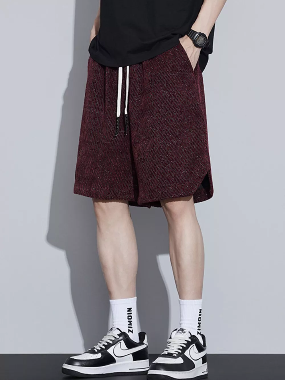 Men's Plus Size Drawstring Loose Fit Shorts, image 3