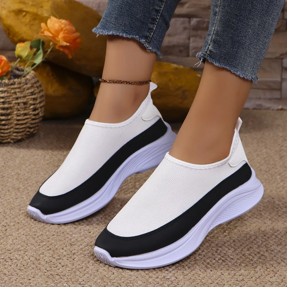 Mesh Contrast Flat Slip-Ons, image 4
