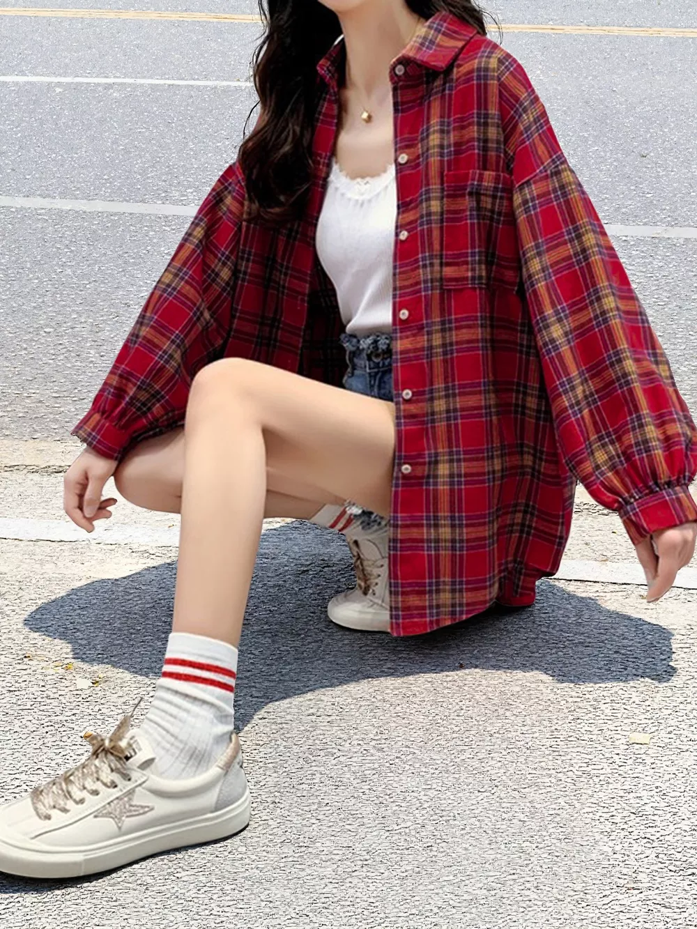 Plaid Button Up Long Sleeve Shirt, image 5