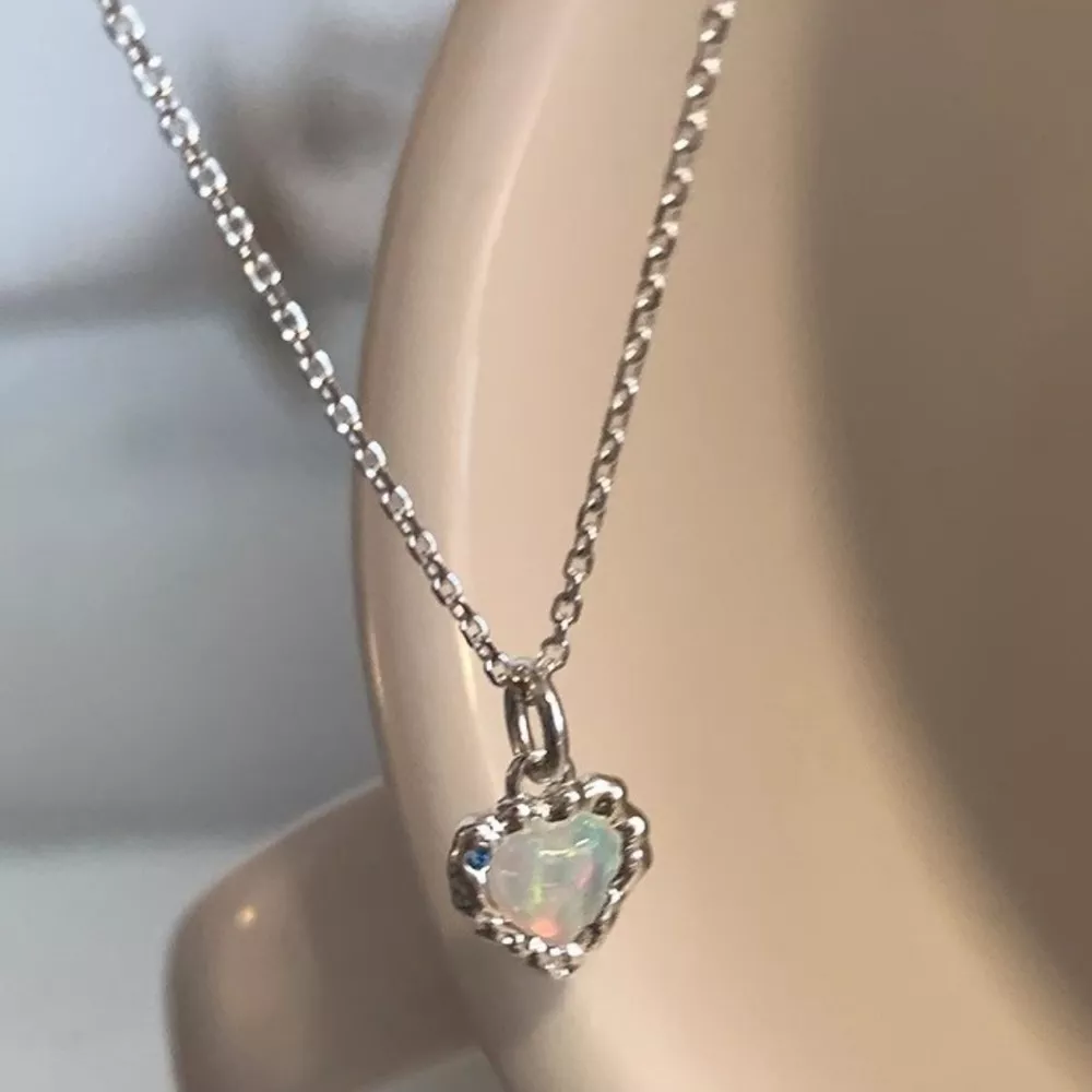 925 Sterling Silver Zircon Heart Necklace, image 4