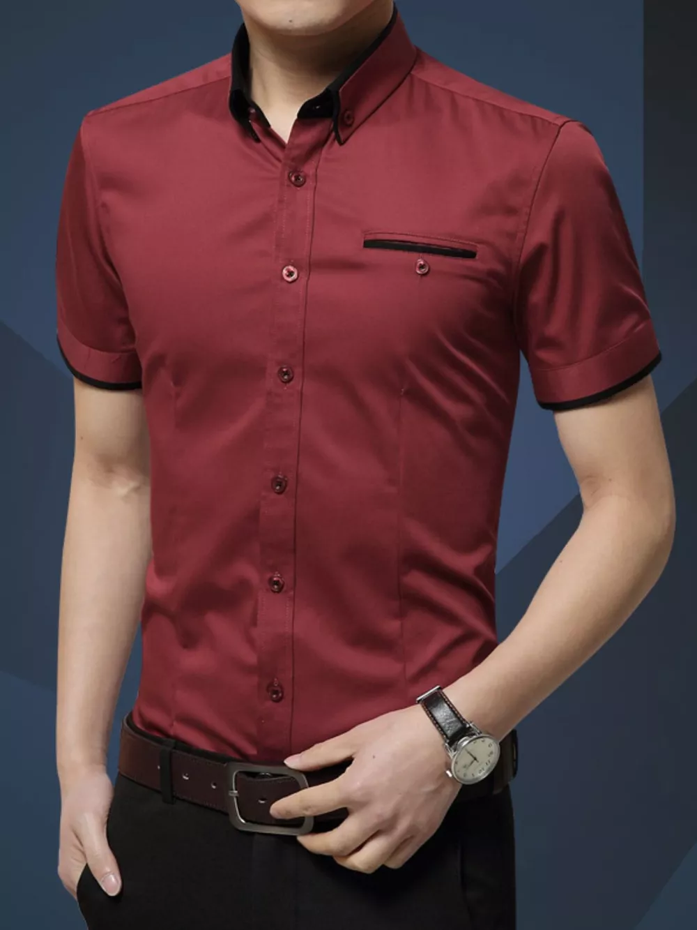 Men's Plus Size Button Up Short Sleeve Shirt, image 7