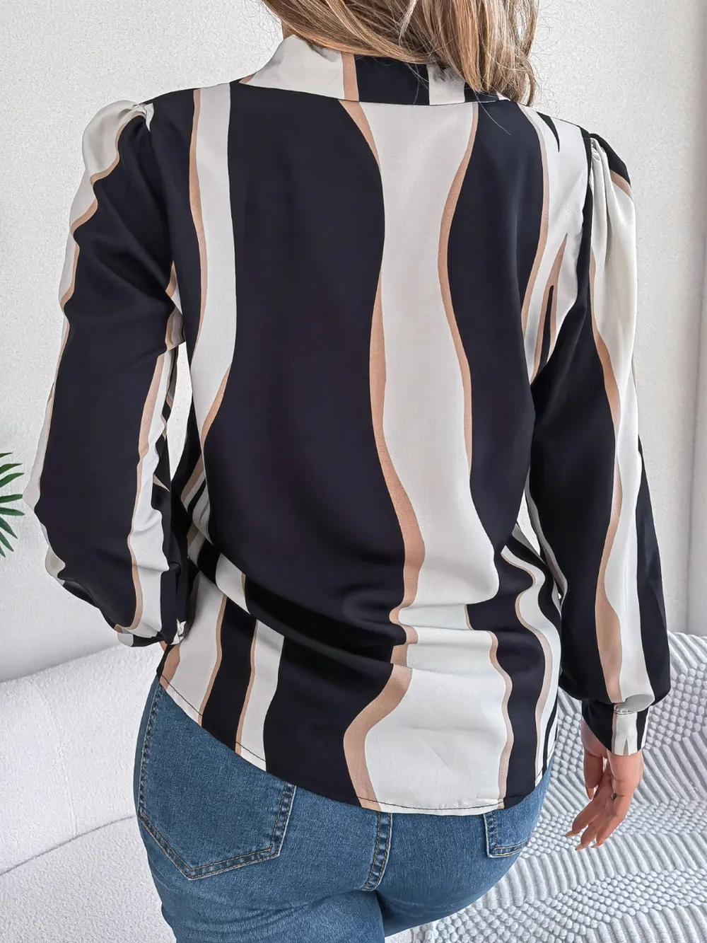 Printed Button Up Long Sleeve Shirt, image 4