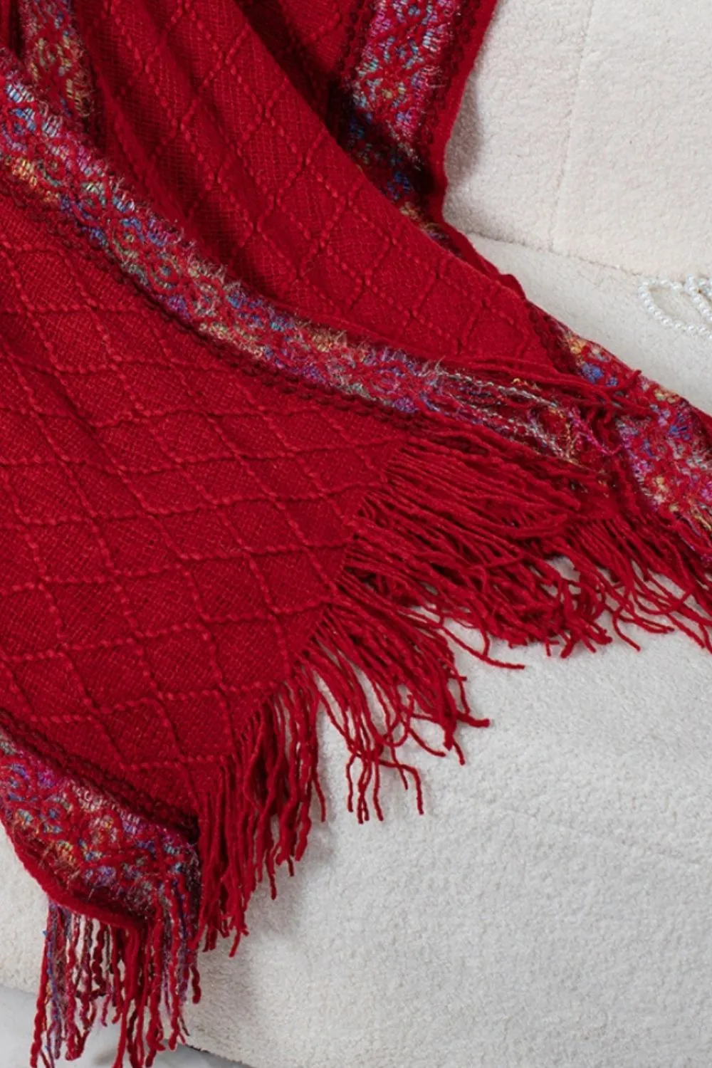 Fringe Half Sleeve Hooded Poncho, image 17