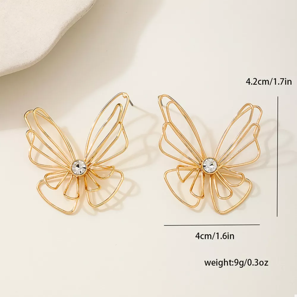 18K Gold-Plated Butterfly Earrings, image 5
