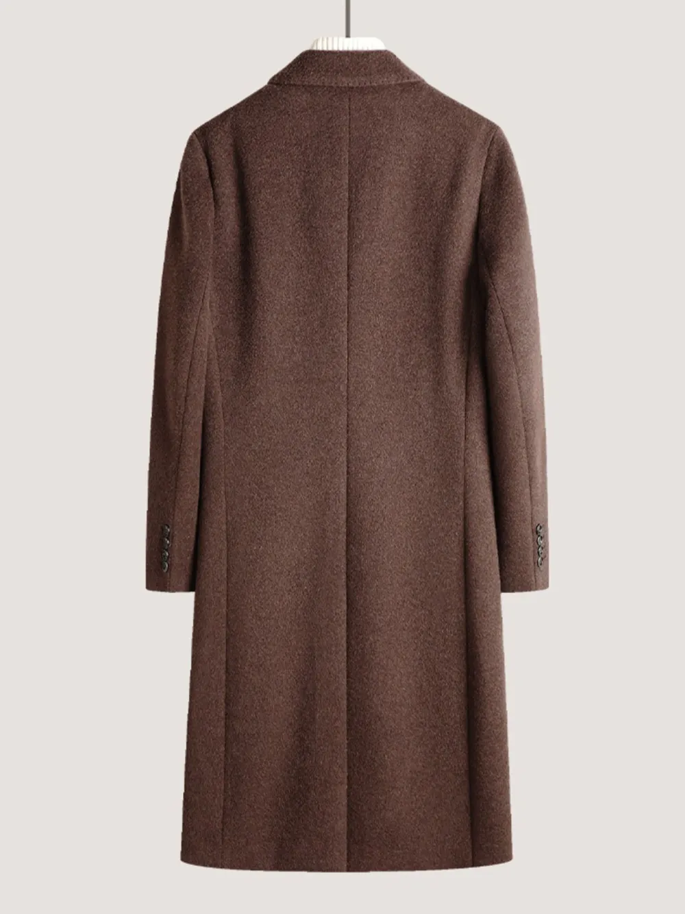Men's Plus Size Double-Breasted Wool Overcoat, image 3