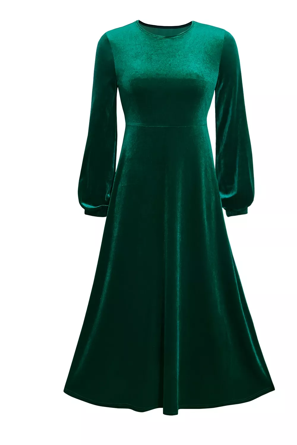 Velvet Balloon Sleeve Maxi Dress, image 3