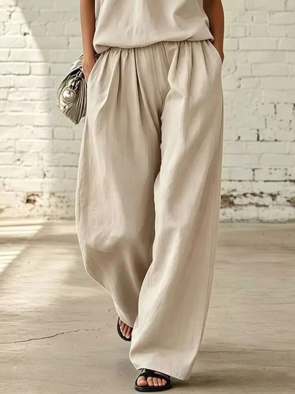 Full Size Sleeveless Top and Wide-Leg Pants Set Plus Size, image 6