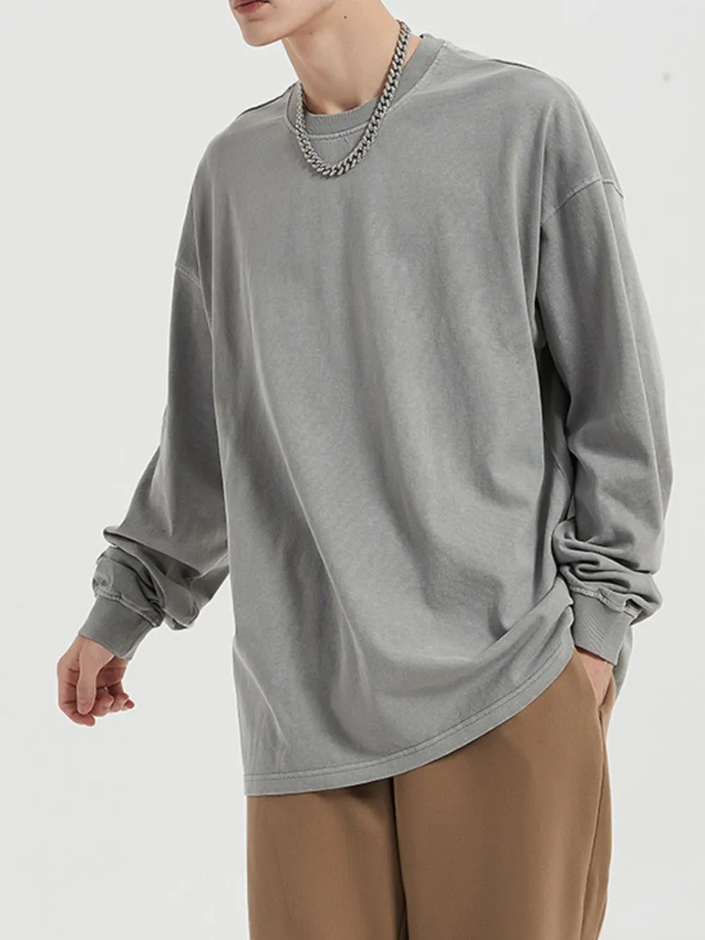 Men's Long Sleeve Oversized T-Shirt, image 2