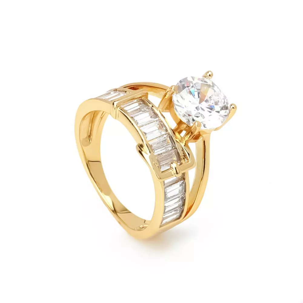 18K Gold-Plated Zircon Ring, image 4