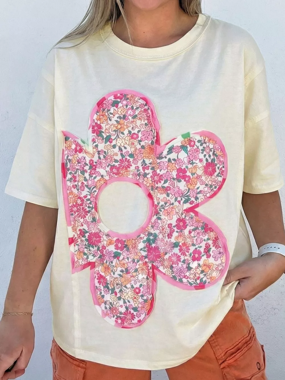 Floral Half Sleeve Oversized Top, image 5