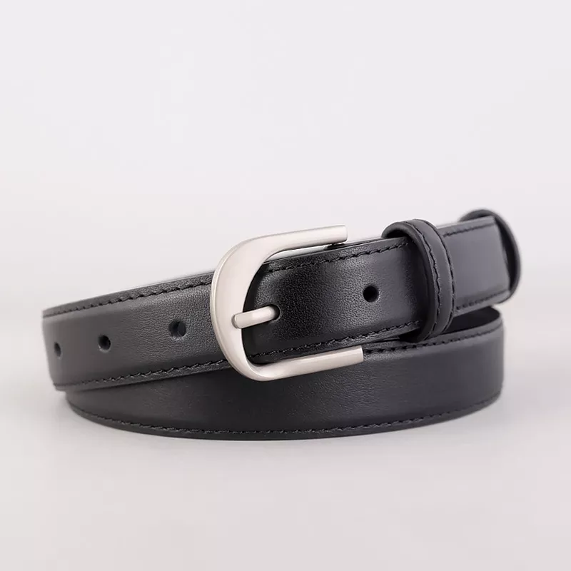 Slim Leather Adjustable Buckle Belt