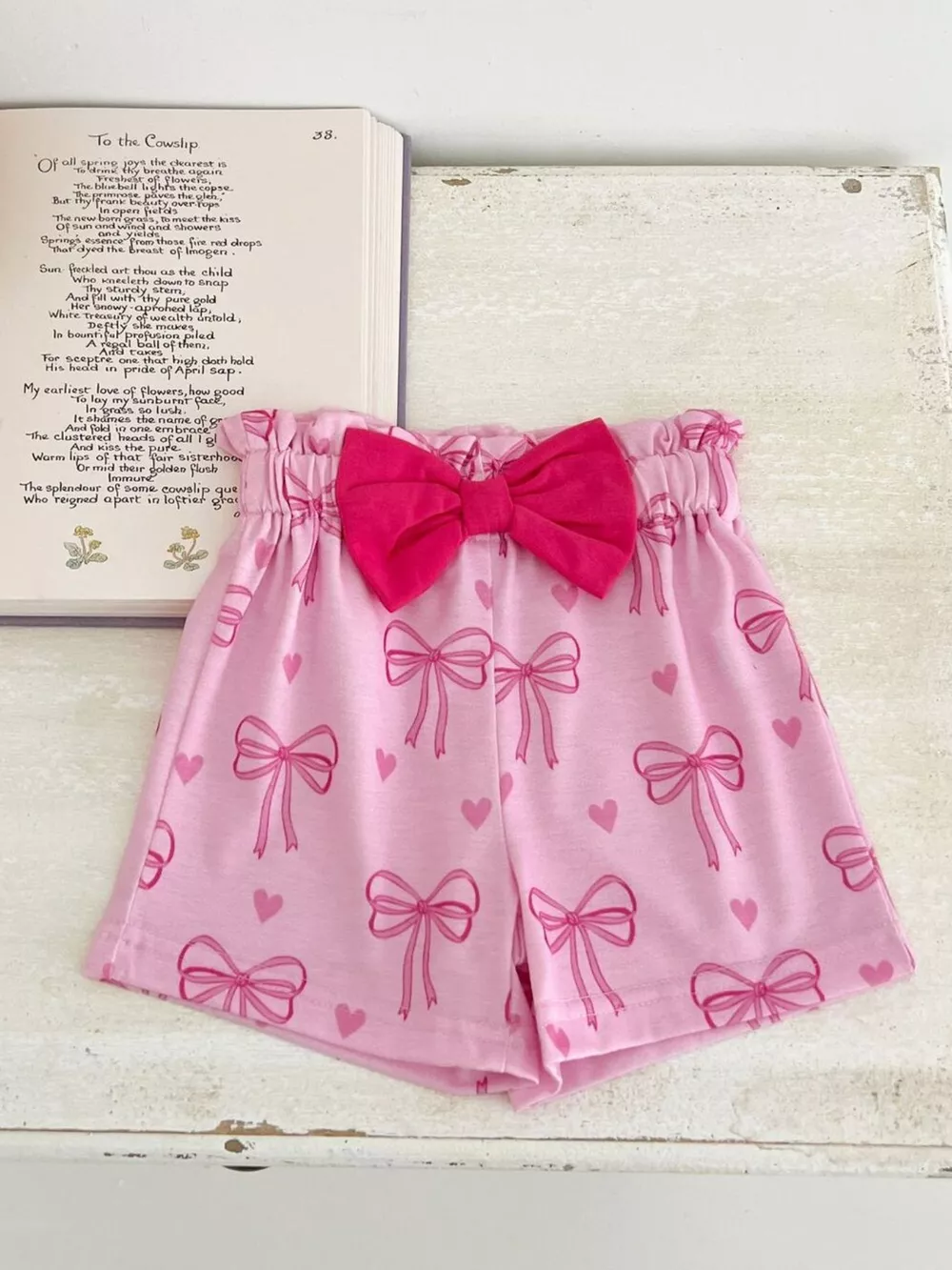 Children's Bowknot Ruffle Sleeve Top and Shorts Set, image 5