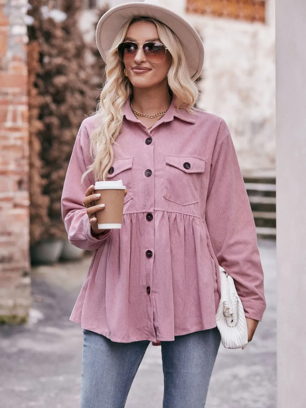 Collared Neck Long Sleeve Shirt, image 5