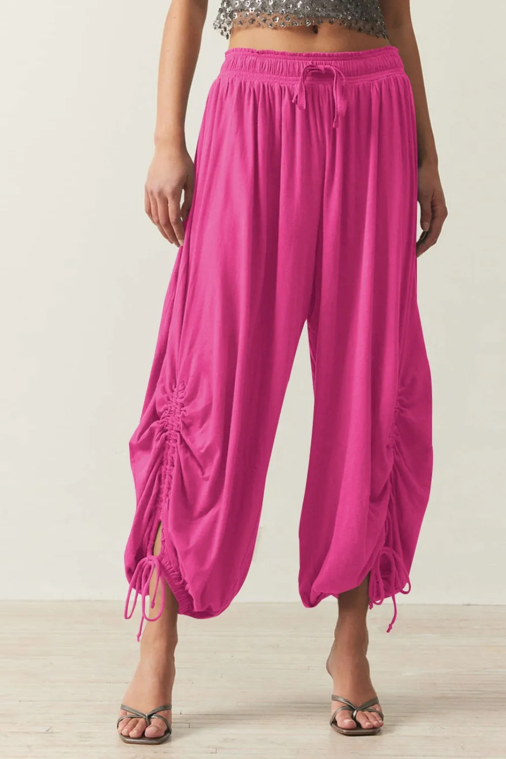 Drawstring Ruched Pants, image 11