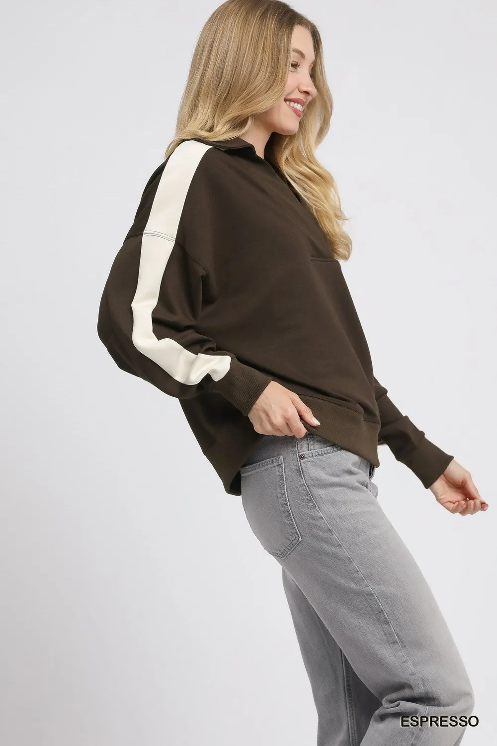 Color Block Polo Sweatshirt, image 2