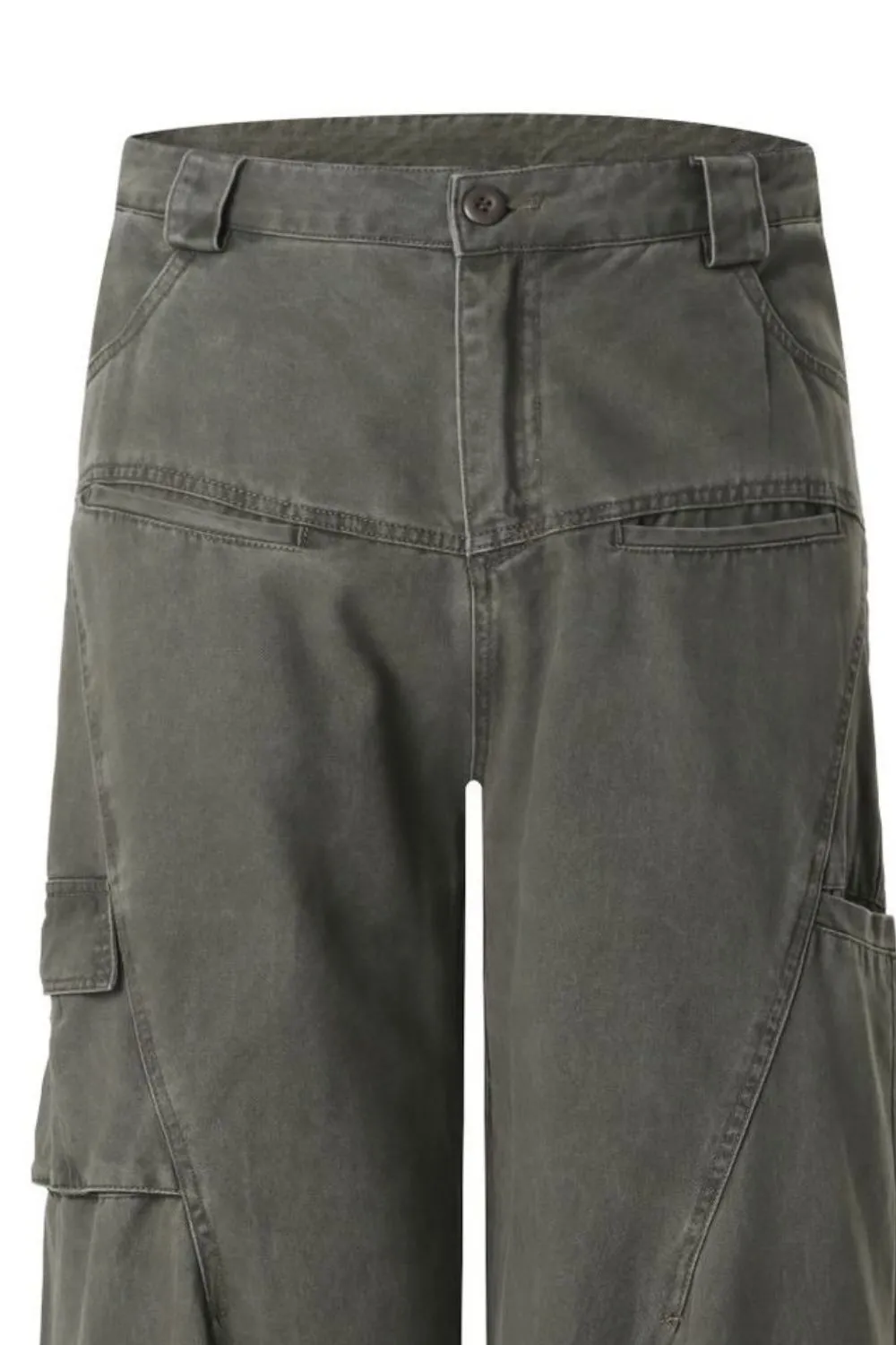Men's Wide Leg Cargo Pants with Multiple Pockets, image 2