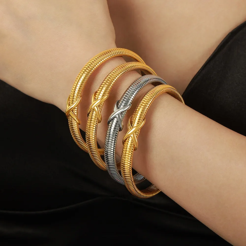 Titanium Steel Spring Shape Bracelet, image 2