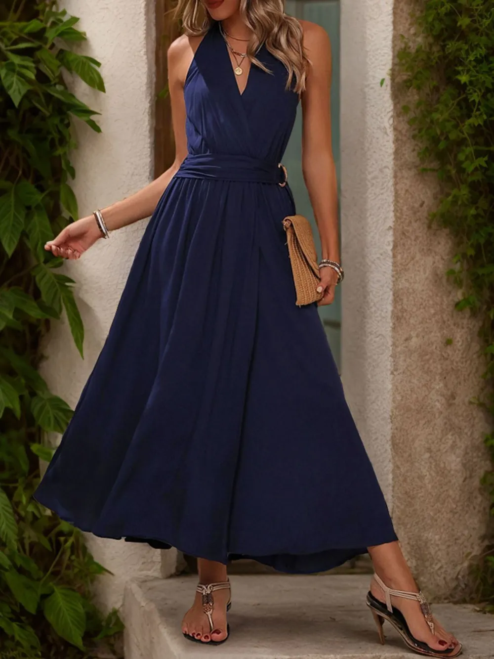 Slit Halter Neck Dress, image 2