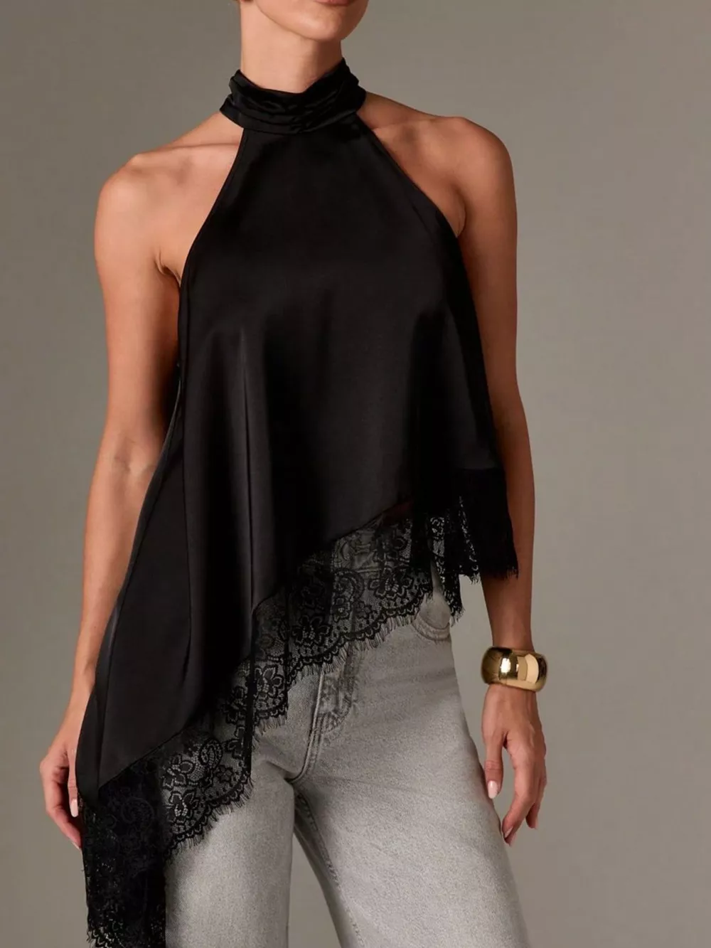 Halter Neck Lace Trim Cami, image 6