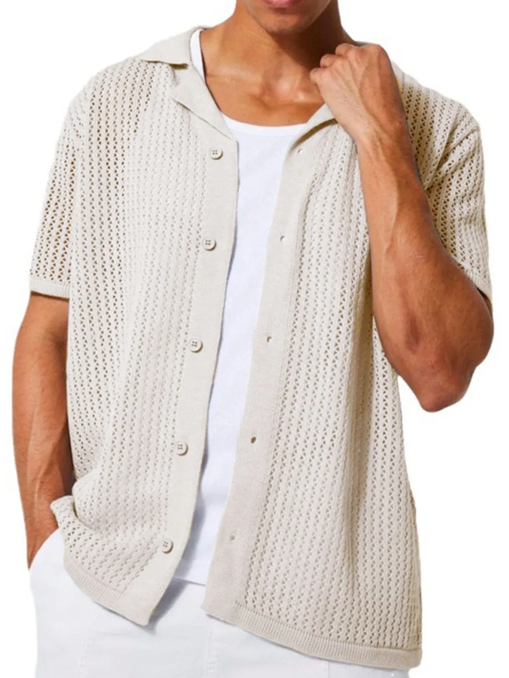 Men's Full Size Button Down Short Sleeve Shirt Plus Size, image 4