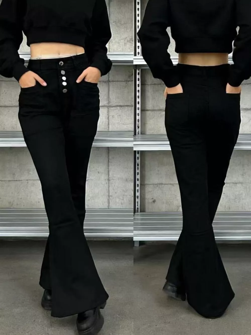 Full Size High-Waisted Button-Fly Flare Jeans Plus Size, image 16