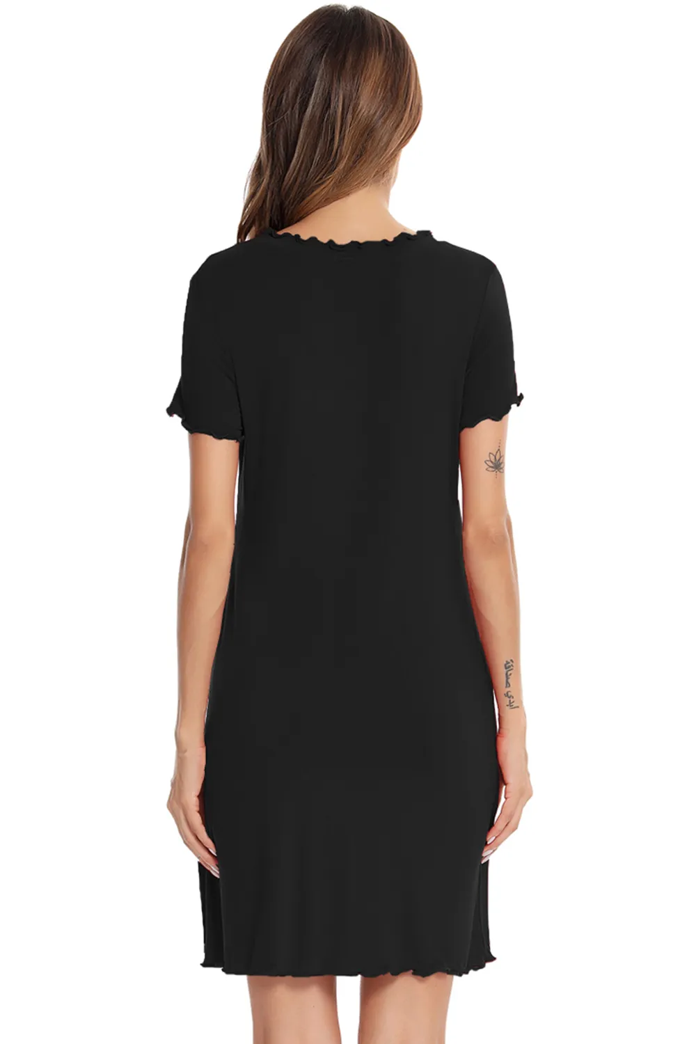 Round Neck Short Sleeve Lounge Dress, image 8