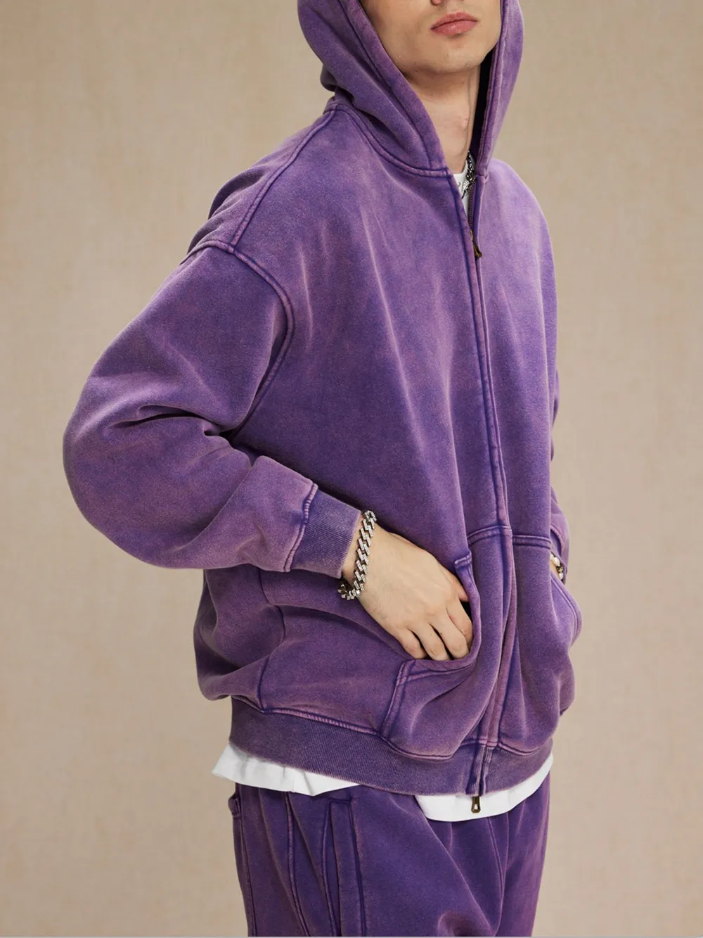 Men's Zip-Up Hoodie with Kangaroo Pocket, image 7
