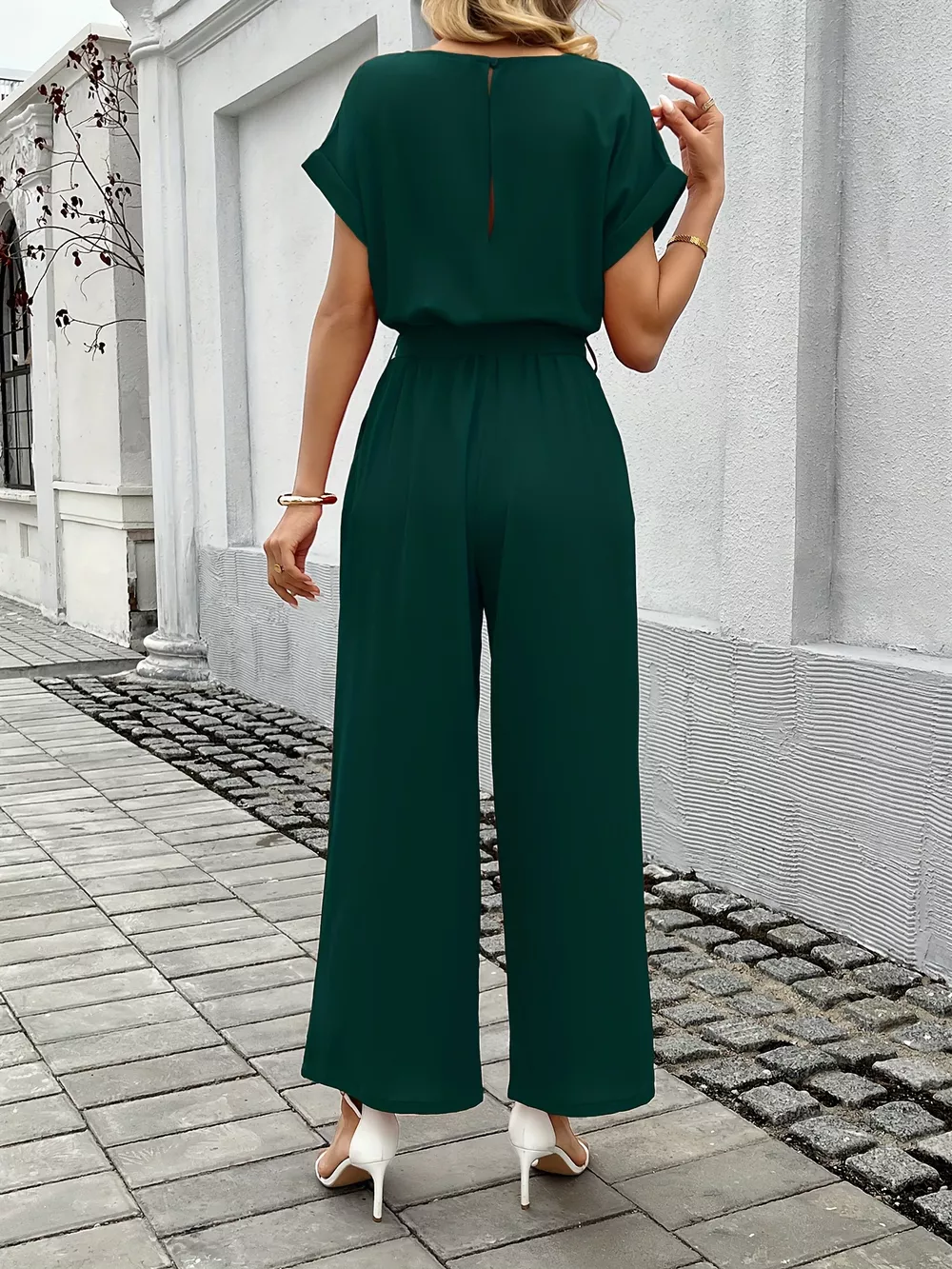 Tie Waist Wide Leg Jumpsuit, image 9
