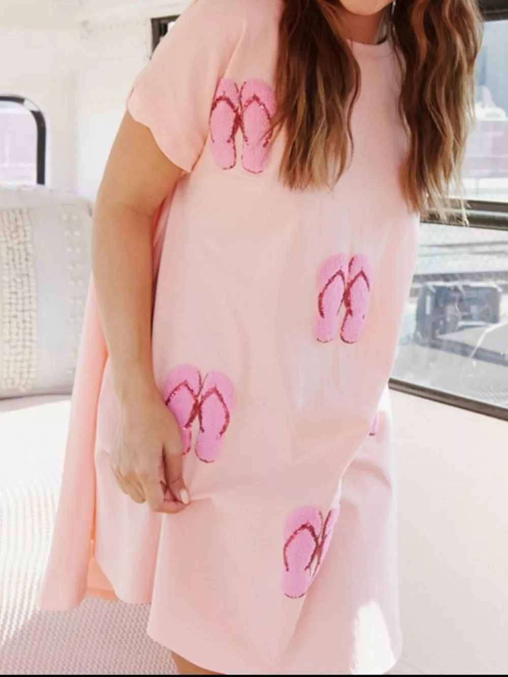 Sequin Short Sleeve Summer Tee Dress, image 7