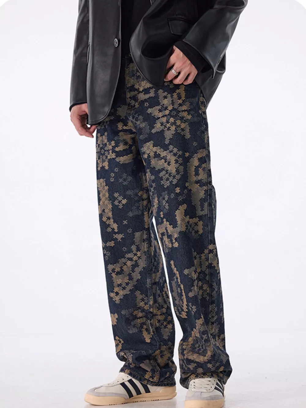 Men's Printed Wide Leg Cargo Pants, image 4