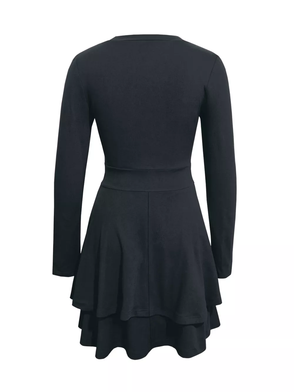 V-Neck Layered Ruffle Mini Dress