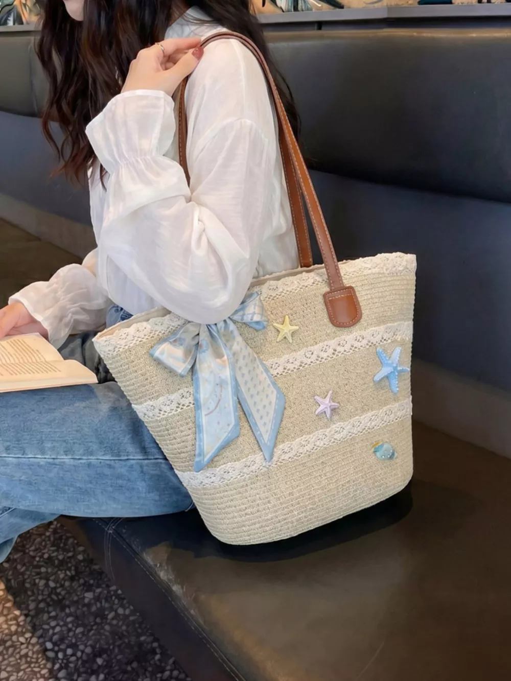 Straw Woven Shoulder Bag, image 3