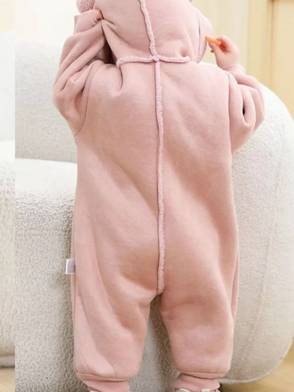 Children's Fleece Hooded One-Piece Jumpsuit, image 9