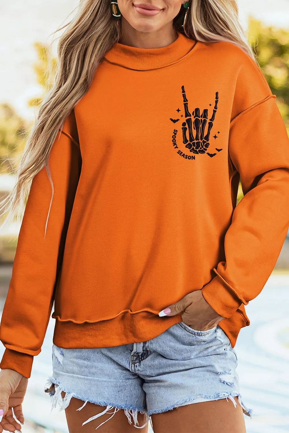 Spooky Season Mock Neck Reversible Halloween Sweatshirt, image 7