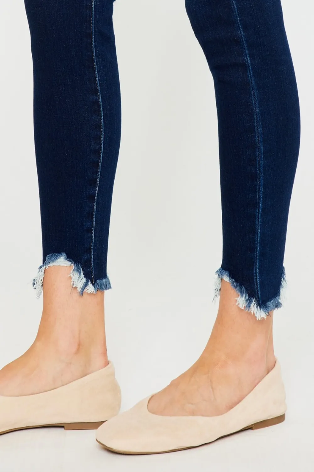 Full Size High Rise Frayed Ankle Skinny Jeans, image 8