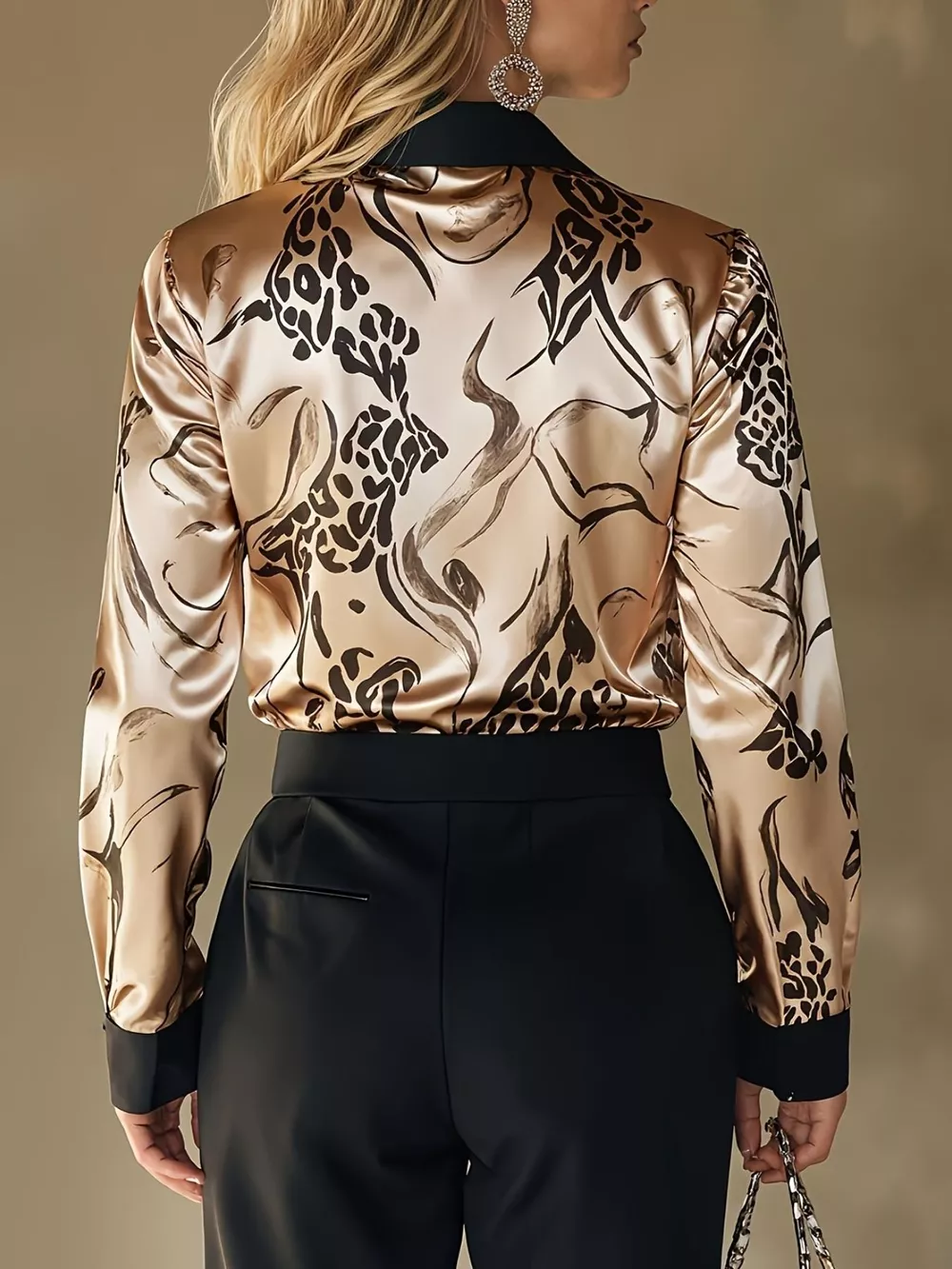 Leopard Button Up Long Sleeve Shirt, image 2